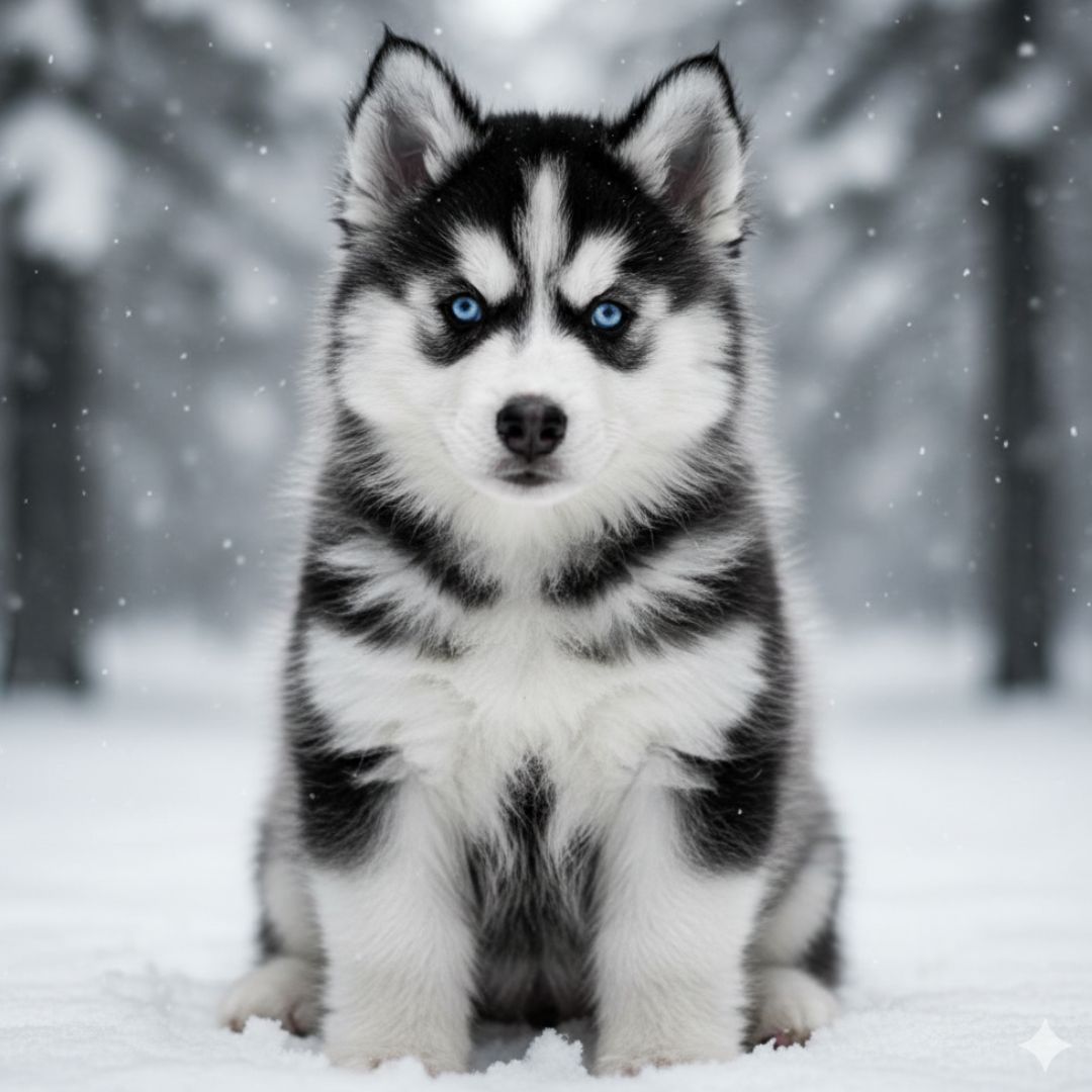 Healthy blue-eyed Siberian Husky puppy – explore real prices in Mumbai with Apna Dog.