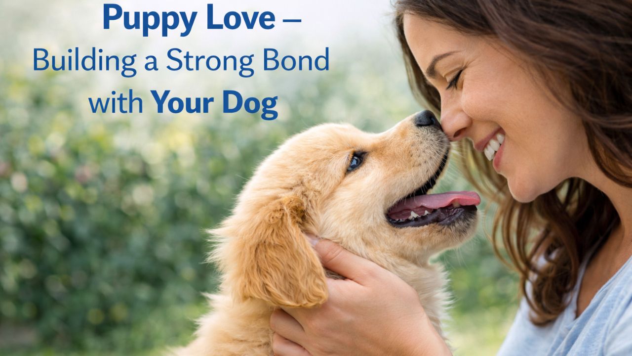 A joyful puppy interacting with its owner, showing love, trust, and emotional bonding between humans and dogs.