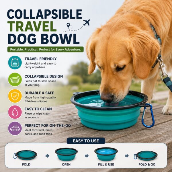 Collapsible Travel Dog Bowl