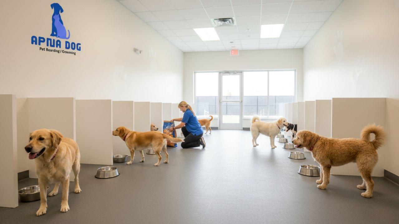 A well-planned feeding routine keeps boarding pets healthy and satisfied.